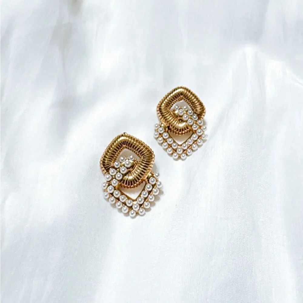 Vintage pearl earrings M403 - Picture 2 of 4